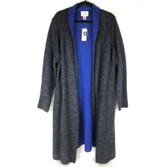 NEW VINTAGE FIELD MANOR LONG OPEN CARDIGAN WOMEN’S LARGE MOHAIR WOOL - Picture 1 of 8